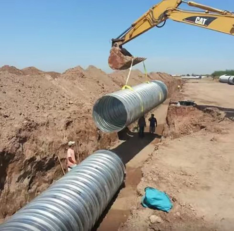 Helical Corrugated Metal Pipes Culverts